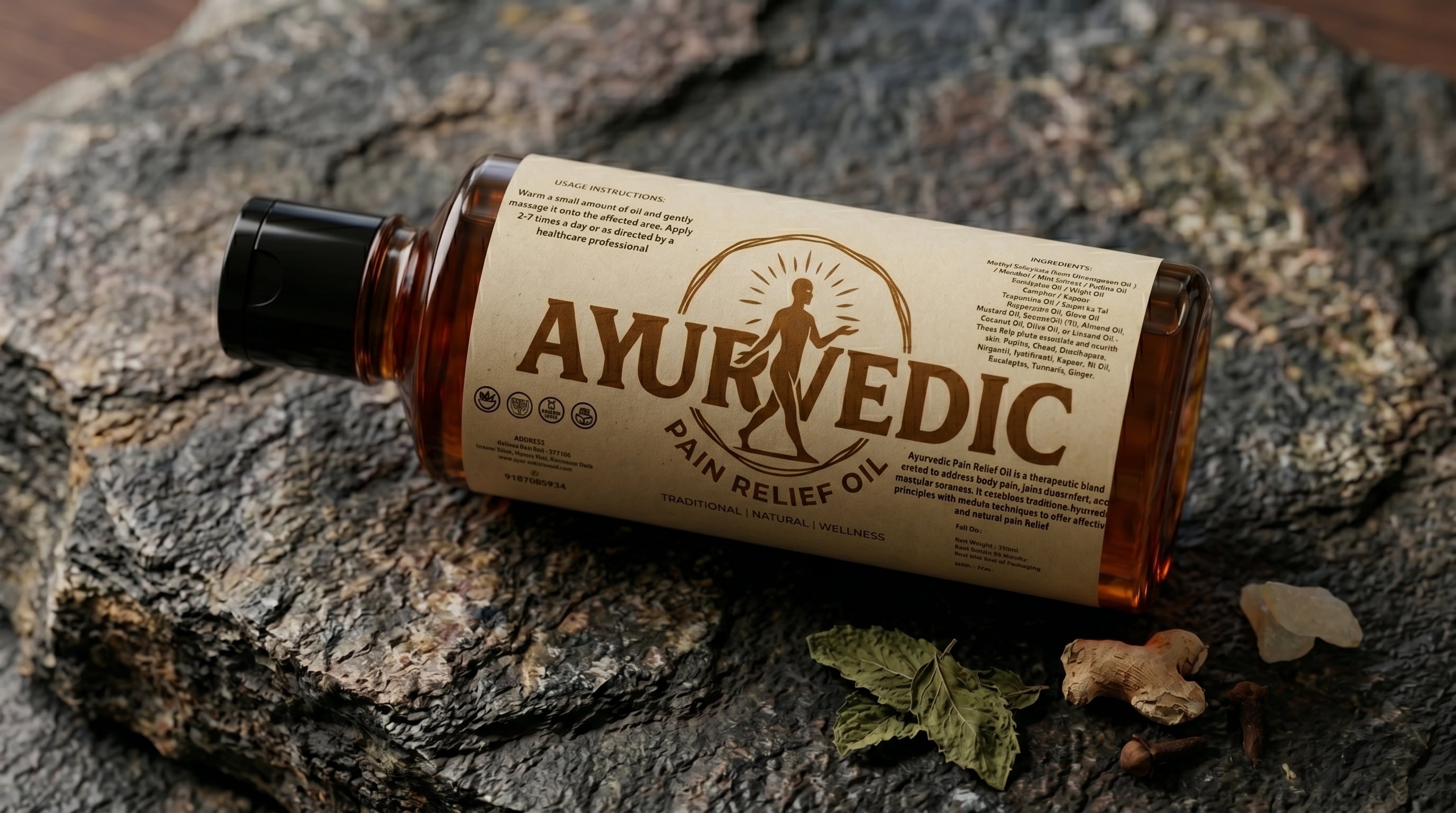 Ayurvedic Pain Relief Oil: 100% Natural